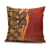 Samoan Pacific Tribal Flower Geometric Art Tattoos Pillow Cover Siapo Pattern Flame Sunset - Polynesian Pride
