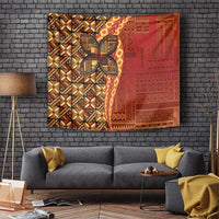 Samoan Pacific Tribal Flower Geometric Art Tattoos Tapestry Siapo Pattern Flame Sunset - Polynesian Pride