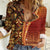 Samoan Pacific Tribal Flower Geometric Art Tattoos Women Casual Shirt Siapo Pattern Flame Sunset - Polynesian Pride