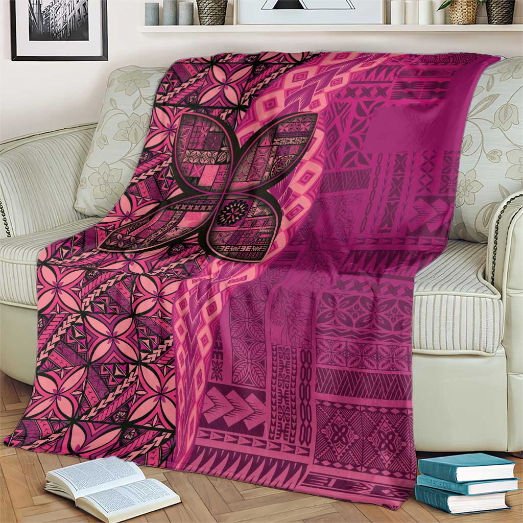 Samoan Pacific Tribal Flower Geometric Art Tattoos Blanket Siapo Pattern Romantic Rose - Polynesian Pride