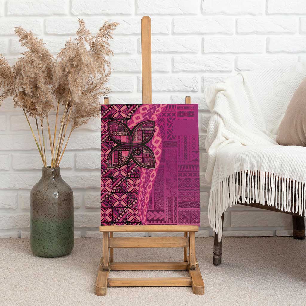 Samoan Pacific Tribal Flower Geometric Art Tattoos Canvas Wall Art Siapo Pattern Romantic Rose - Polynesian Pride