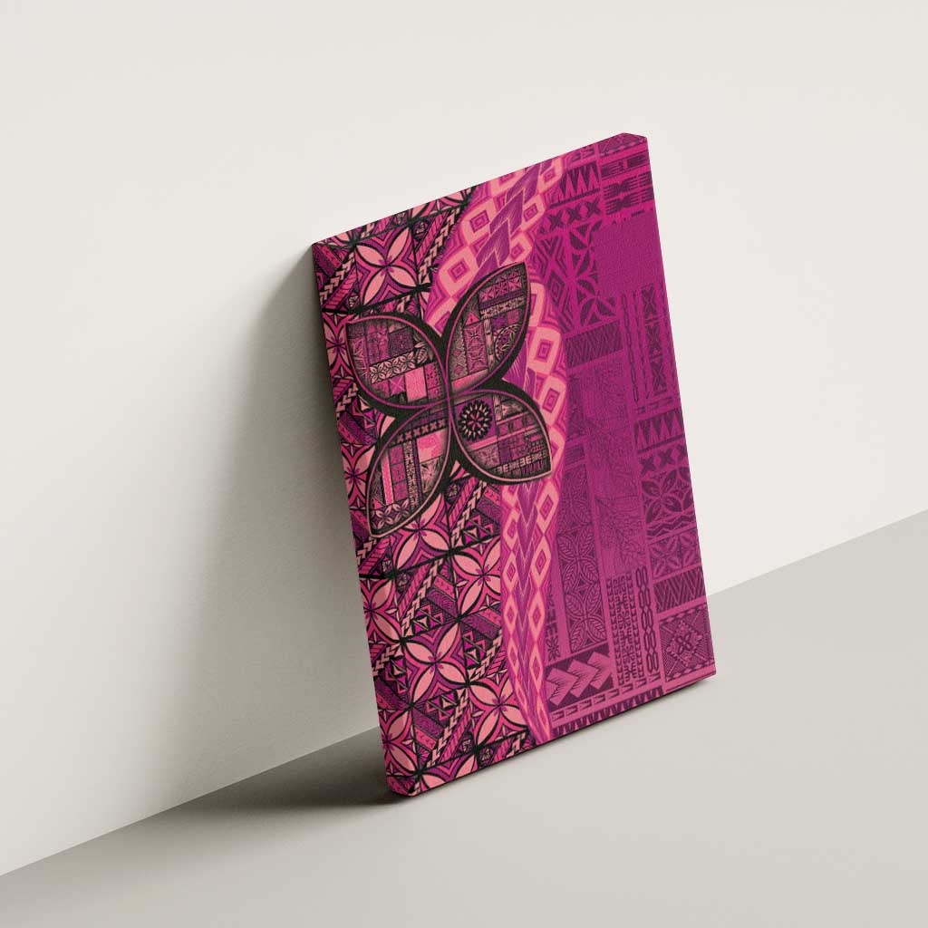 Samoan Pacific Tribal Flower Geometric Art Tattoos Canvas Wall Art Siapo Pattern Romantic Rose - Polynesian Pride