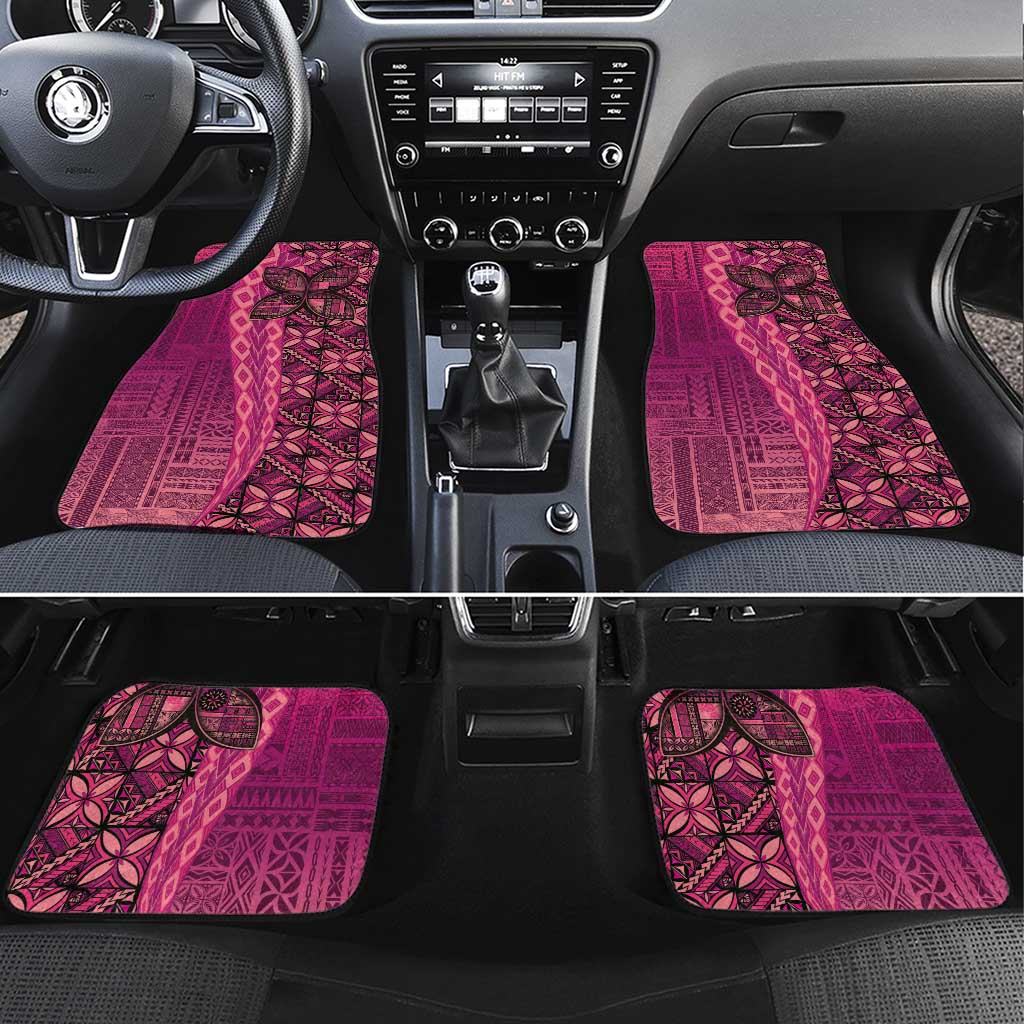 Samoan Pacific Tribal Flower Geometric Art Tattoos Car Mats Siapo Pattern Romantic Rose - Polynesian Pride