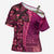 Samoan Pacific Tribal Flower Geometric Art Tattoos Cross Shoulder Shirt Siapo Pattern Romantic Rose - Polynesian Pride