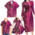 Samoan Pacific Tribal Flower Geometric Art Tattoos Family Matching Long Sleeve Bodycon Dress and Hawaiian Shirt Siapo Pattern Romantic Rose - Polynesian Pride