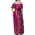 Samoan Pacific Tribal Flower Geometric Art Tattoos Family Matching Off Shoulder Maxi Dress and Hawaiian Shirt Siapo Pattern Romantic Rose - Polynesian Pride