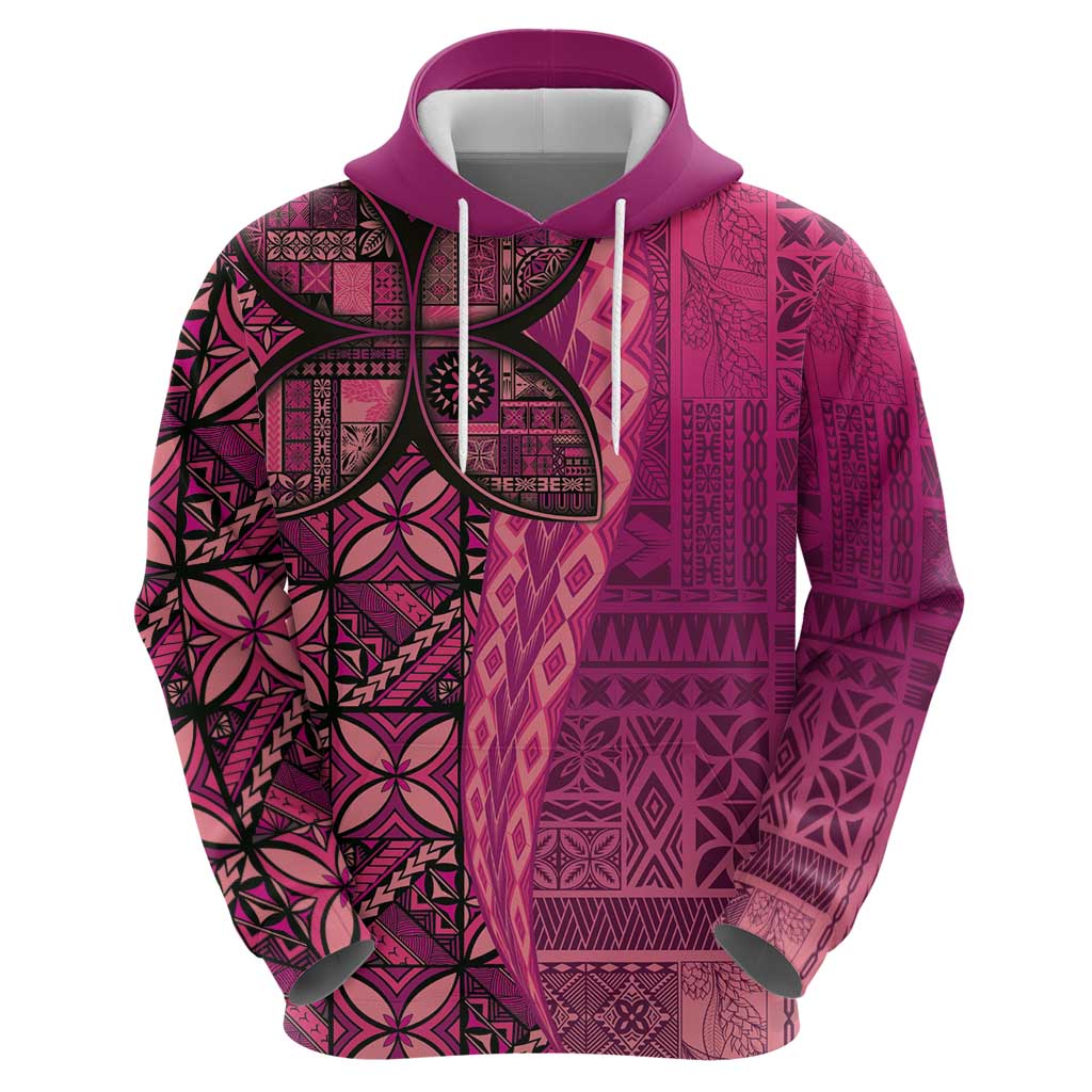 Samoan Pacific Tribal Flower Geometric Art Tattoos Hoodie Siapo Pattern Romantic Rose - Polynesian Pride