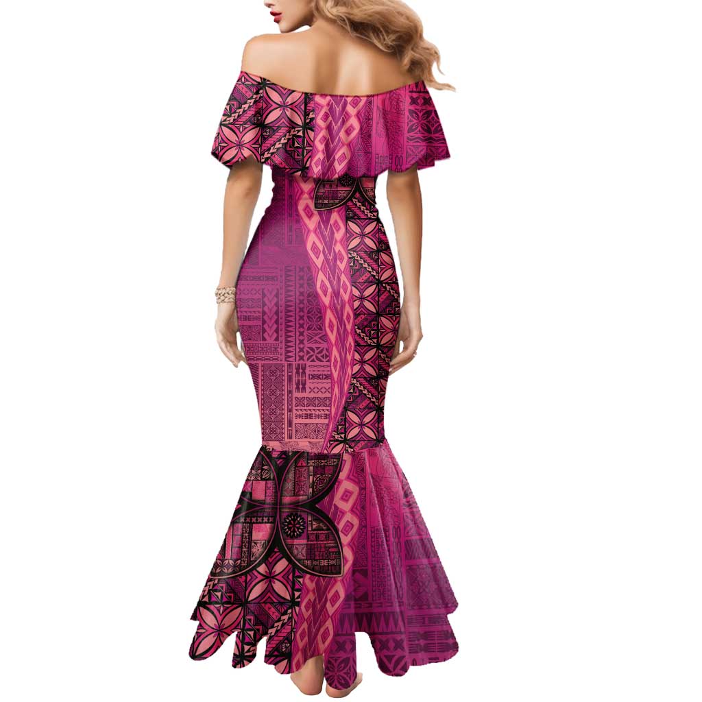 Samoan Pacific Tribal Flower Geometric Art Tattoos Mermaid Dress Siapo Pattern Romantic Rose - Polynesian Pride
