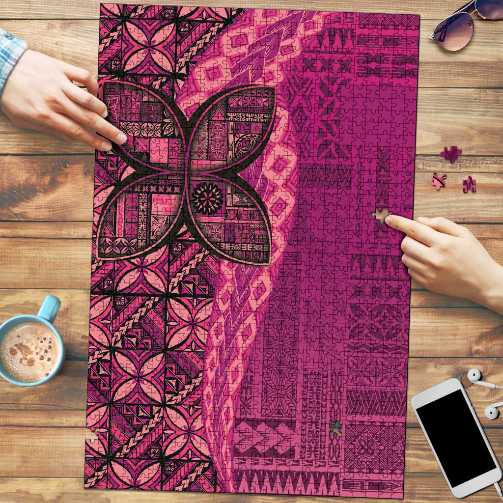 Samoan Pacific Tribal Flower Geometric Art Tattoos Puzzle Siapo Pattern Romantic Rose - Polynesian Pride