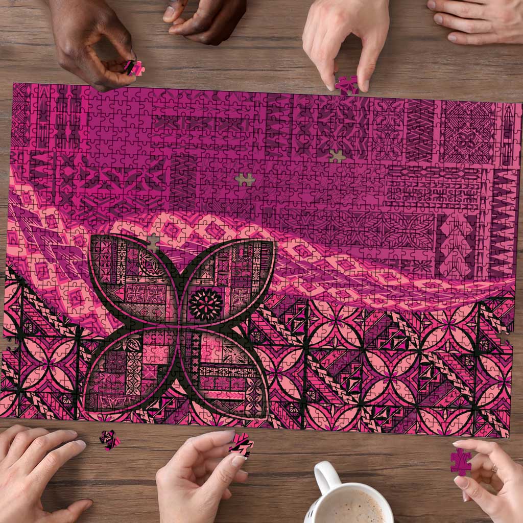 Samoan Pacific Tribal Flower Geometric Art Tattoos Puzzle Siapo Pattern Romantic Rose - Polynesian Pride