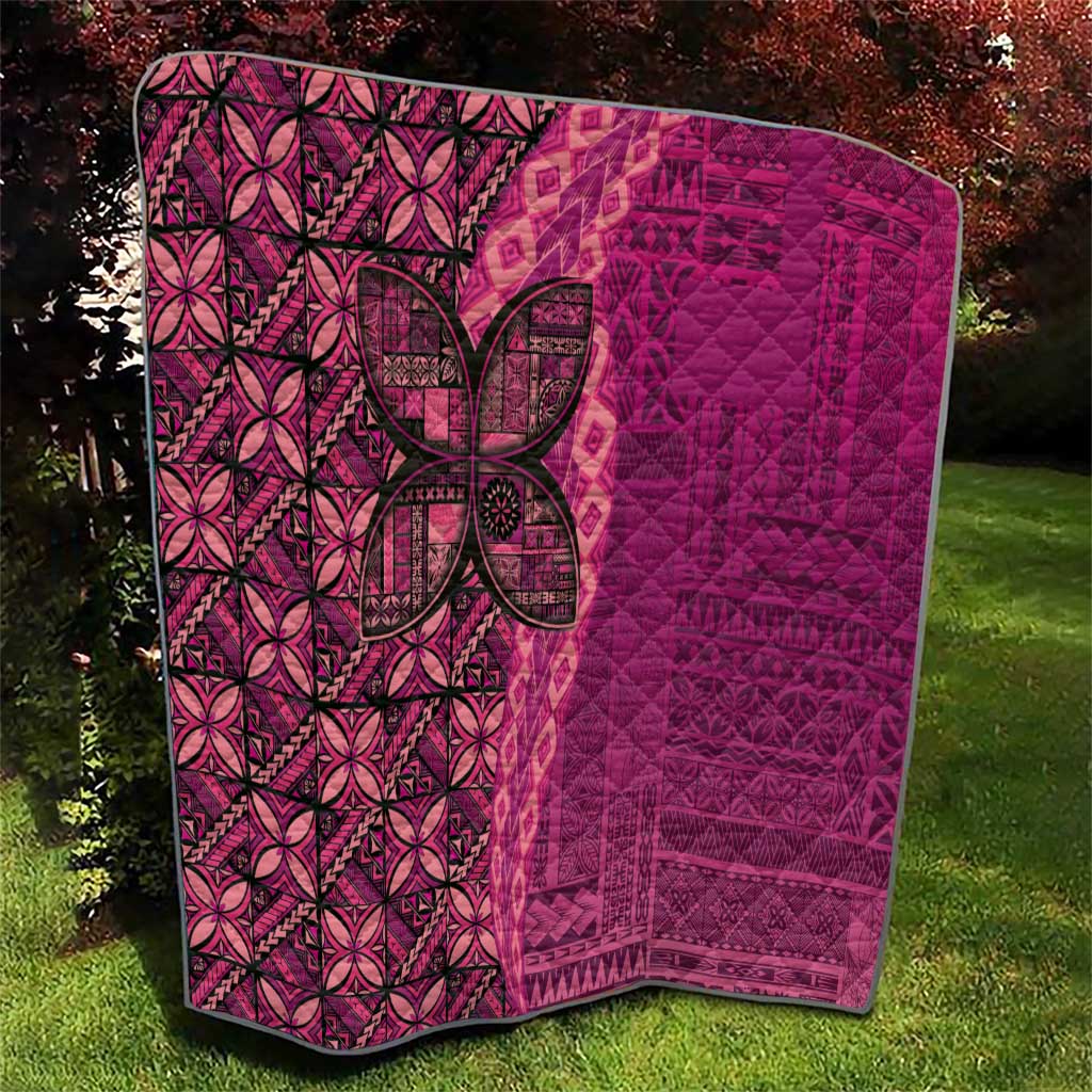 Samoan Pacific Tribal Flower Geometric Art Tattoos Quilt Siapo Pattern Romantic Rose - Polynesian Pride