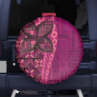 Samoan Pacific Tribal Flower Geometric Art Tattoos Spare Tire Cover Siapo Pattern Romantic Rose - Polynesian Pride