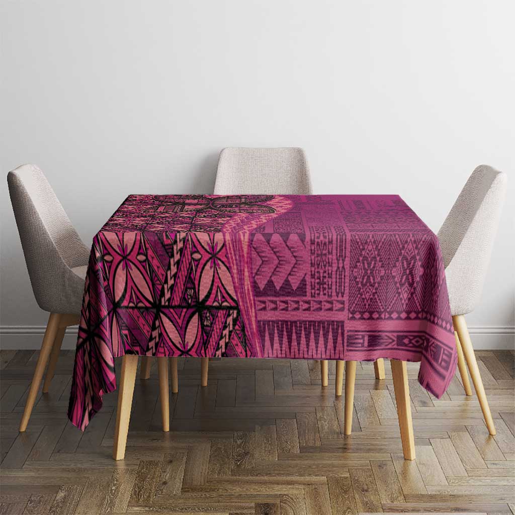 Samoan Pacific Tribal Flower Geometric Art Tattoos Tablecloth Siapo Pattern Romantic Rose - Polynesian Pride