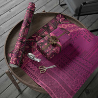 Samoan Pacific Tribal Flower Geometric Art Tattoos Wrapping Paper Siapo Pattern Romantic Rose - Polynesian Pride