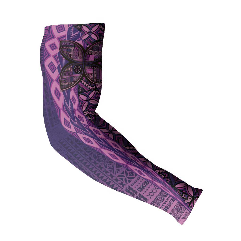Samoan Pacific Tribal Flower Geometric Art Tattoos Arm Sleeves Siapo Pattern Purple Haze - Polynesian Pride