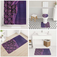 Samoan Pacific Tribal Flower Geometric Art Tattoos Bathroom Set Siapo Pattern Purple Haze - Polynesian Pride