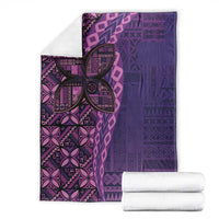 Samoan Pacific Tribal Flower Geometric Art Tattoos Blanket Siapo Pattern Purple Haze - Polynesian Pride
