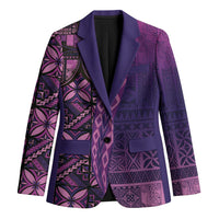 Samoan Pacific Tribal Flower Geometric Art Tattoos Blazer Siapo Pattern Purple Haze - Polynesian Pride