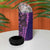 Samoan Pacific Tribal Flower Geometric Art Tattoos 4 in 1 Can Cooler Tumbler Siapo Pattern Purple Haze - Polynesian Pride