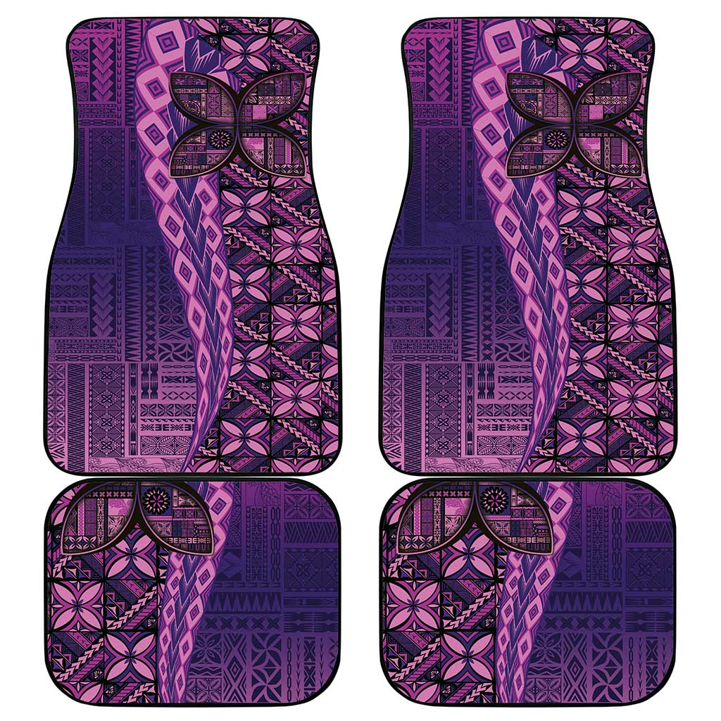 Samoan Pacific Tribal Flower Geometric Art Tattoos Car Mats Siapo Pattern Purple Haze - Polynesian Pride