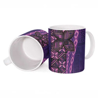 Samoan Pacific Tribal Flower Geometric Art Tattoos Ceramic Mug Siapo Pattern Purple Haze - Polynesian Pride