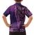 Samoan Pacific Tribal Flower Geometric Art Tattoos Family Matching Off Shoulder Maxi Dress and Hawaiian Shirt Siapo Pattern Purple Haze - Polynesian Pride
