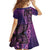 Samoan Pacific Tribal Flower Geometric Art Tattoos Family Matching Off Shoulder Maxi Dress and Hawaiian Shirt Siapo Pattern Purple Haze - Polynesian Pride