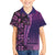 Samoan Pacific Tribal Flower Geometric Art Tattoos Family Matching Off Shoulder Maxi Dress and Hawaiian Shirt Siapo Pattern Purple Haze - Polynesian Pride