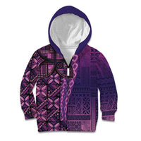 Samoan Pacific Tribal Flower Geometric Art Tattoos Kid Hoodie Siapo Pattern Purple Haze - Polynesian Pride