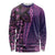 Samoan Pacific Tribal Flower Geometric Art Tattoos Long Sleeve Shirt Siapo Pattern Purple Haze - Polynesian Pride
