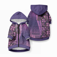 Samoan Pacific Tribal Flower Geometric Art Tattoos Pet Hoodie LT03 Zip-up Purple - Polynesian Pride