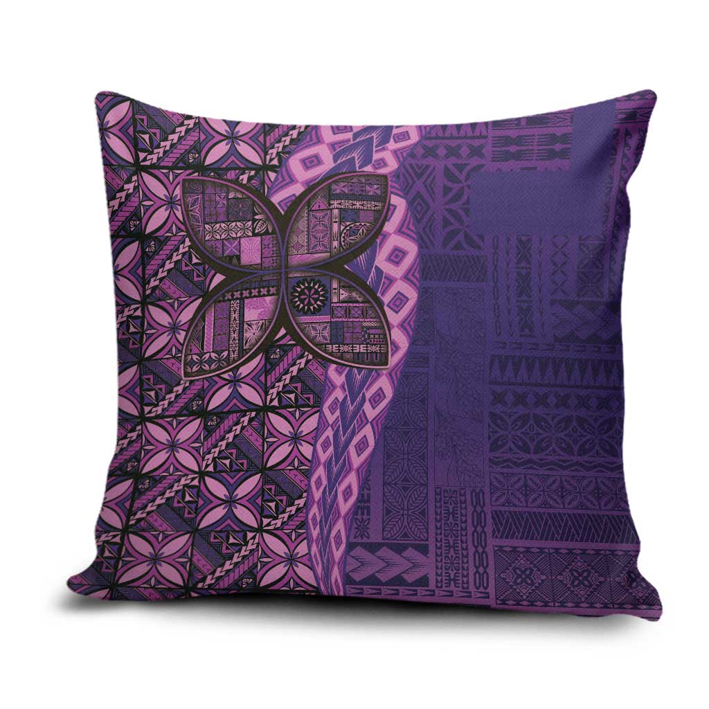 Samoan Pacific Tribal Flower Geometric Art Tattoos Pillow Cover Siapo Pattern Purple Haze - Polynesian Pride