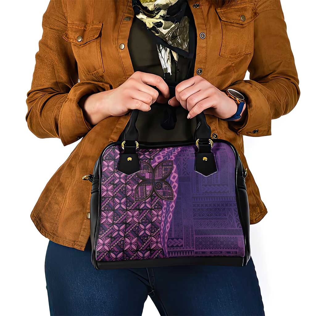 Samoan Pacific Tribal Flower Geometric Art Tattoos Shoulder Handbag Siapo Pattern Purple Haze - Polynesian Pride