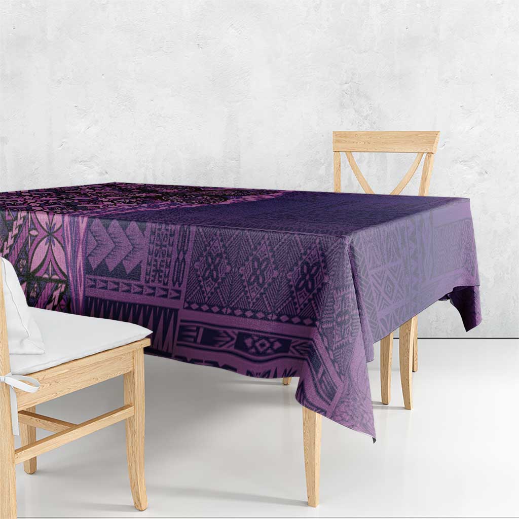 Samoan Pacific Tribal Flower Geometric Art Tattoos Tablecloth Siapo Pattern Purple Haze - Polynesian Pride