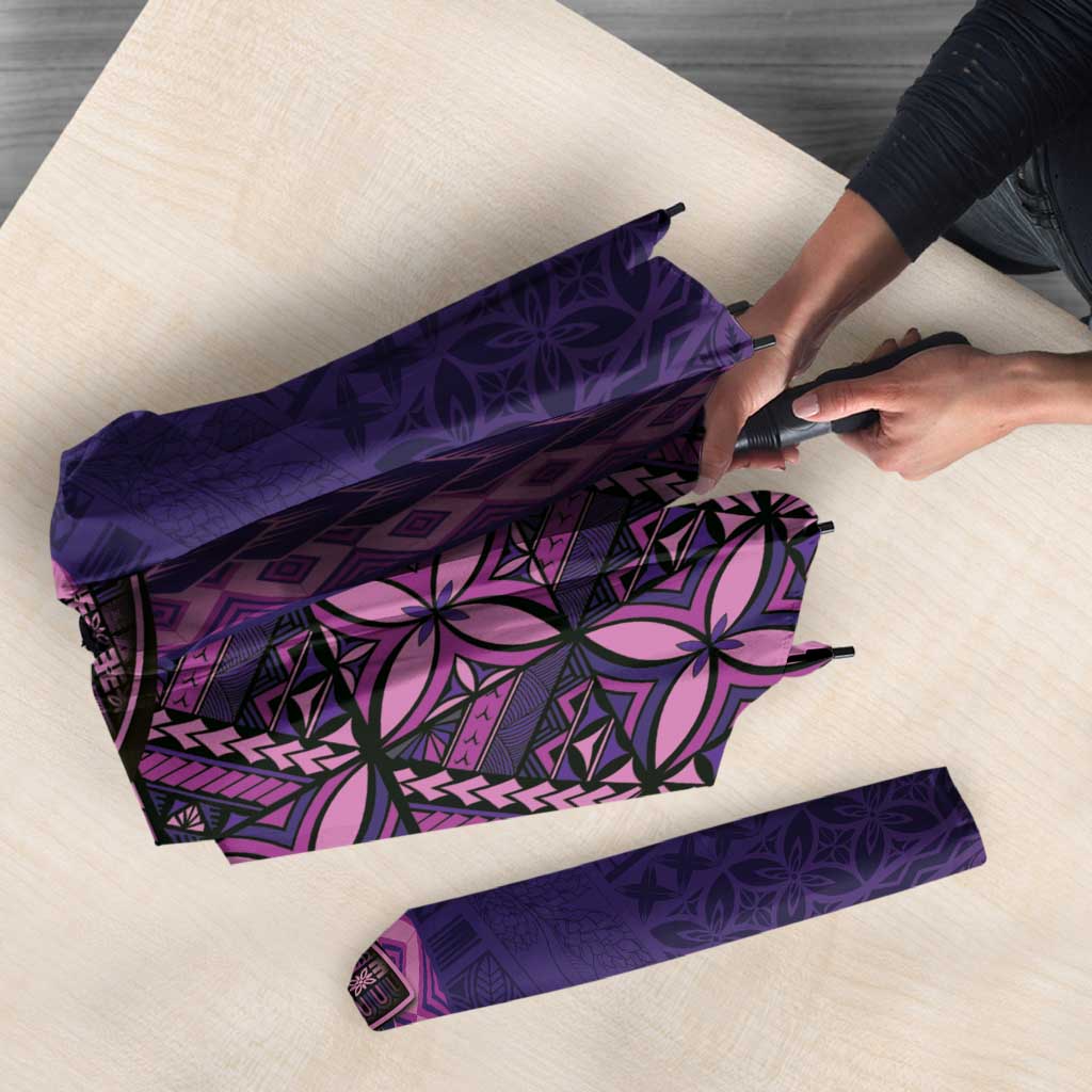 Samoan Pacific Tribal Flower Geometric Art Tattoos Umbrella Siapo Pattern Purple Haze - Polynesian Pride