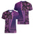 Samoan Pacific Tribal Flower Geometric Art Tattoos Women V-Neck T-Shirt Siapo Pattern Purple Haze - Polynesian Pride