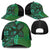 Samoan Pacific Tribal Flower Geometric Art Tattoos Baseball Net Cap Siapo Pattern Emerald Glow - Polynesian Pride