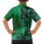 Samoan Pacific Tribal Flower Geometric Art Tattoos Family Matching Tank Maxi Dress and Hawaiian Shirt Siapo Pattern Emerald Glow - Polynesian Pride