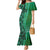 Samoan Pacific Tribal Flower Geometric Art Tattoos Mermaid Dress Siapo Pattern Emerald Glow - Polynesian Pride