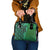 Samoan Pacific Tribal Flower Geometric Art Tattoos Shoulder Handbag Siapo Pattern Emerald Glow - Polynesian Pride