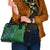 Samoan Pacific Tribal Flower Geometric Art Tattoos Shoulder Handbag Siapo Pattern Emerald Glow - Polynesian Pride