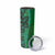 Samoan Pacific Tribal Flower Geometric Art Tattoos Skinny Tumbler Siapo Pattern Emerald Glow - Polynesian Pride