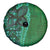 Samoan Pacific Tribal Flower Geometric Art Tattoos Spare Tire Cover Siapo Pattern Emerald Glow - Polynesian Pride