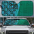 Samoan Pacific Tribal Flower Geometric Art Tattoos Auto Sun Shade Siapo Pattern Turquoise Tide - Polynesian Pride