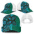 Samoan Pacific Tribal Flower Geometric Art Tattoos Baseball Net Cap Siapo Pattern Turquoise Tide - Polynesian Pride