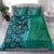 Samoan Pacific Tribal Flower Geometric Art Tattoos Bedding Set Siapo Pattern Turquoise Tide - Polynesian Pride