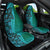 Samoan Pacific Tribal Flower Geometric Art Tattoos Car Seat Cover Siapo Pattern Turquoise Tide - Polynesian Pride