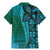 Samoan Pacific Tribal Flower Geometric Art Tattoos Family Matching Mermaid Dress and Hawaiian Shirt Siapo Pattern Turquoise Tide - Polynesian Pride