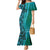 Samoan Pacific Tribal Flower Geometric Art Tattoos Mermaid Dress Siapo Pattern Turquoise Tide - Polynesian Pride