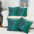 Samoan Pacific Tribal Flower Geometric Art Tattoos Pillow Cover Siapo Pattern Turquoise Tide - Polynesian Pride